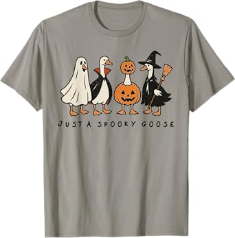 Just A Spooky Goose Halloween Silly Goose Funny Halloween T-Shirt