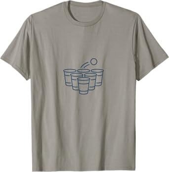 Beer Pong Line Drawing – Minimalist Tailgate and Football T-Shirt