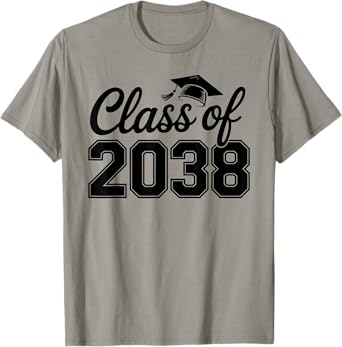 Class of 2038 Grow with Me Funny Kindergarten to Graduation T-Shirt