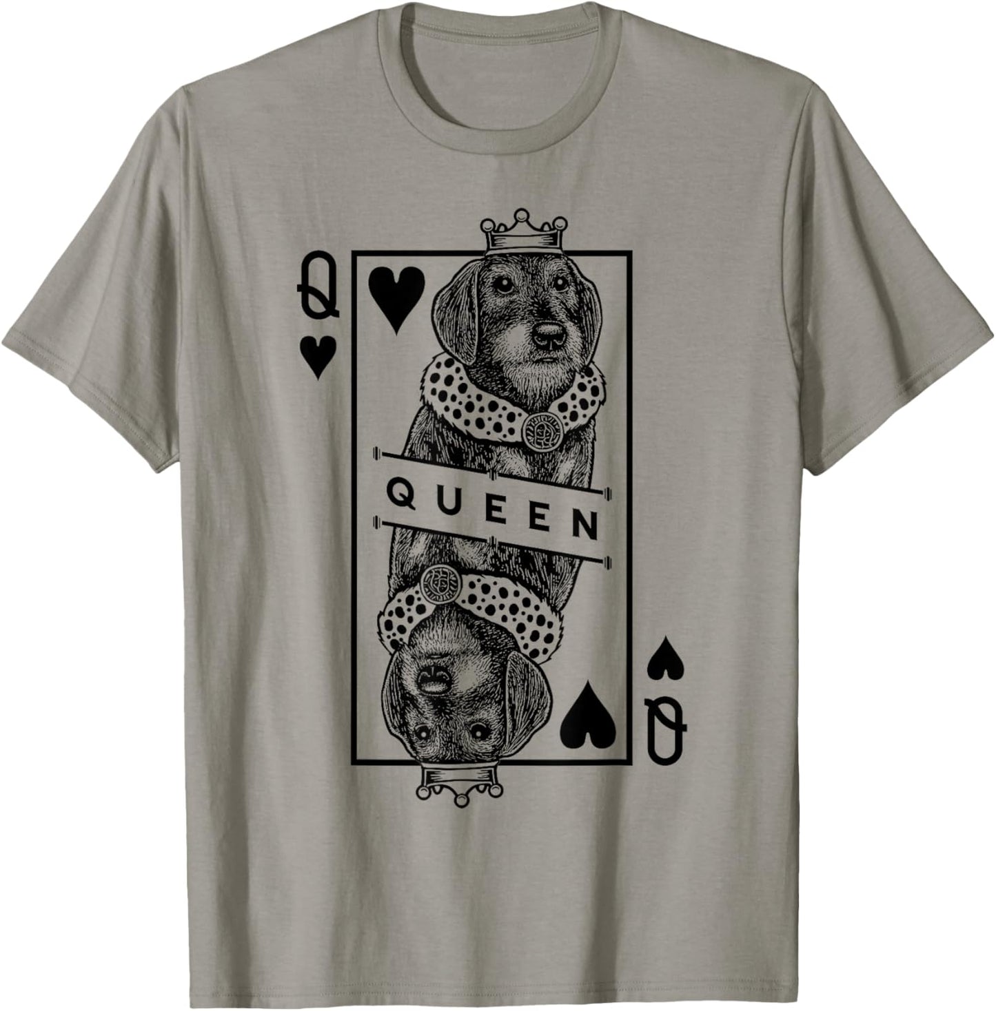 Standard Wire Haired Dachshund Queen Of Hearts Dog Lover T-Shirt