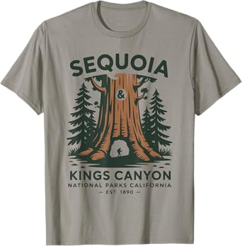 Sequoia Kings Canyon National Parks Vintage Tree Hiking 1890 T-Shirt