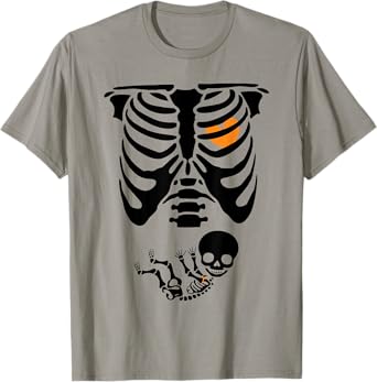 Skeleton Pregnancy Halloween Spooky Mom To Be Baby Reveal T-Shirt