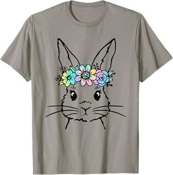 Cute Bunny Face Tie Dye Rabbit Easter Day Women Girls Kids T-Shirt
