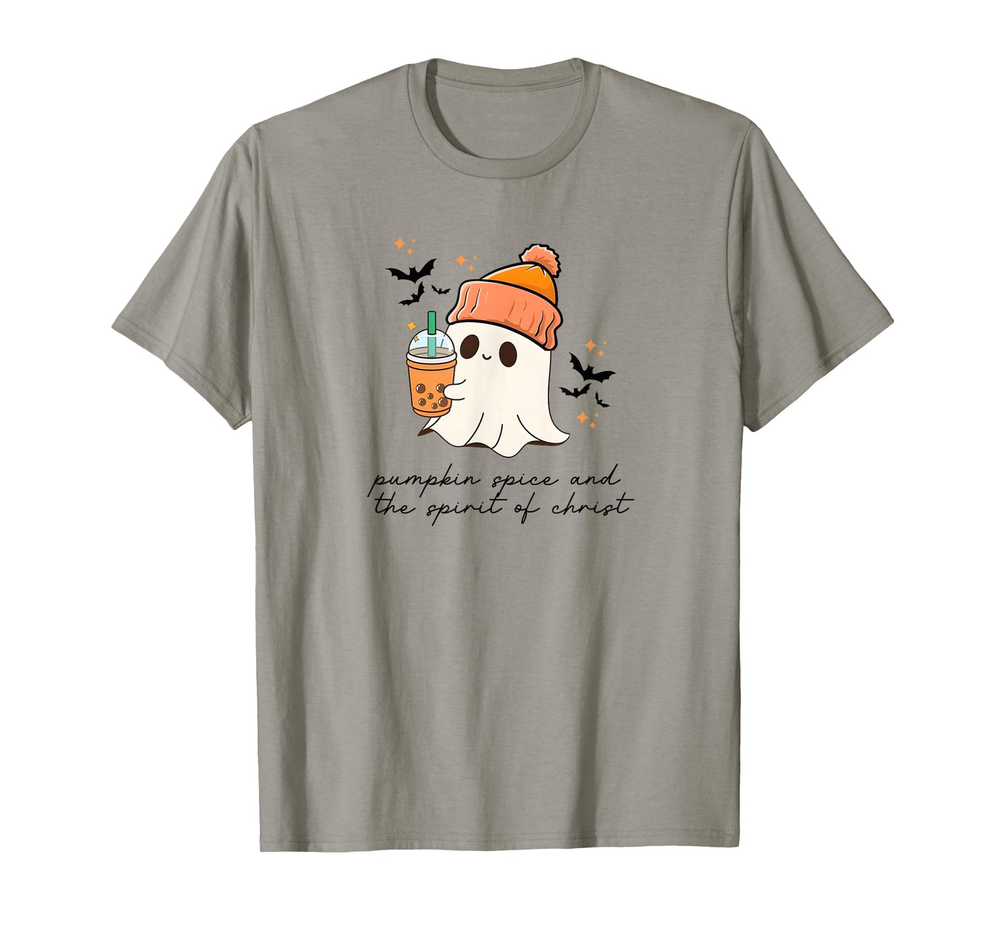 Pumpkin Spice and The Spirit of Christ, Ghost Pumpkin Coffee T-Shirt