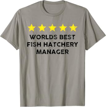 Vintage Five Star Worlds Best Fish Hatchery Rating Word Desi T-Shirt