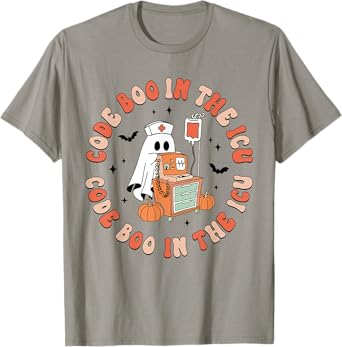 ICU Nurse Halloween Critical Care Nurse ICU Code Boo Crew T-Shirt