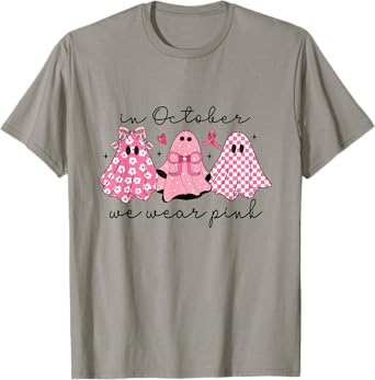 In October We Wear Pink Cute Ghost Women's T-Shirt