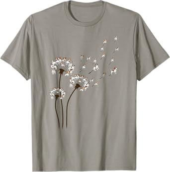 Jack Russell Terrier Dandelion Flower Funny Dog Lovers Tee Men Women T-Shirt