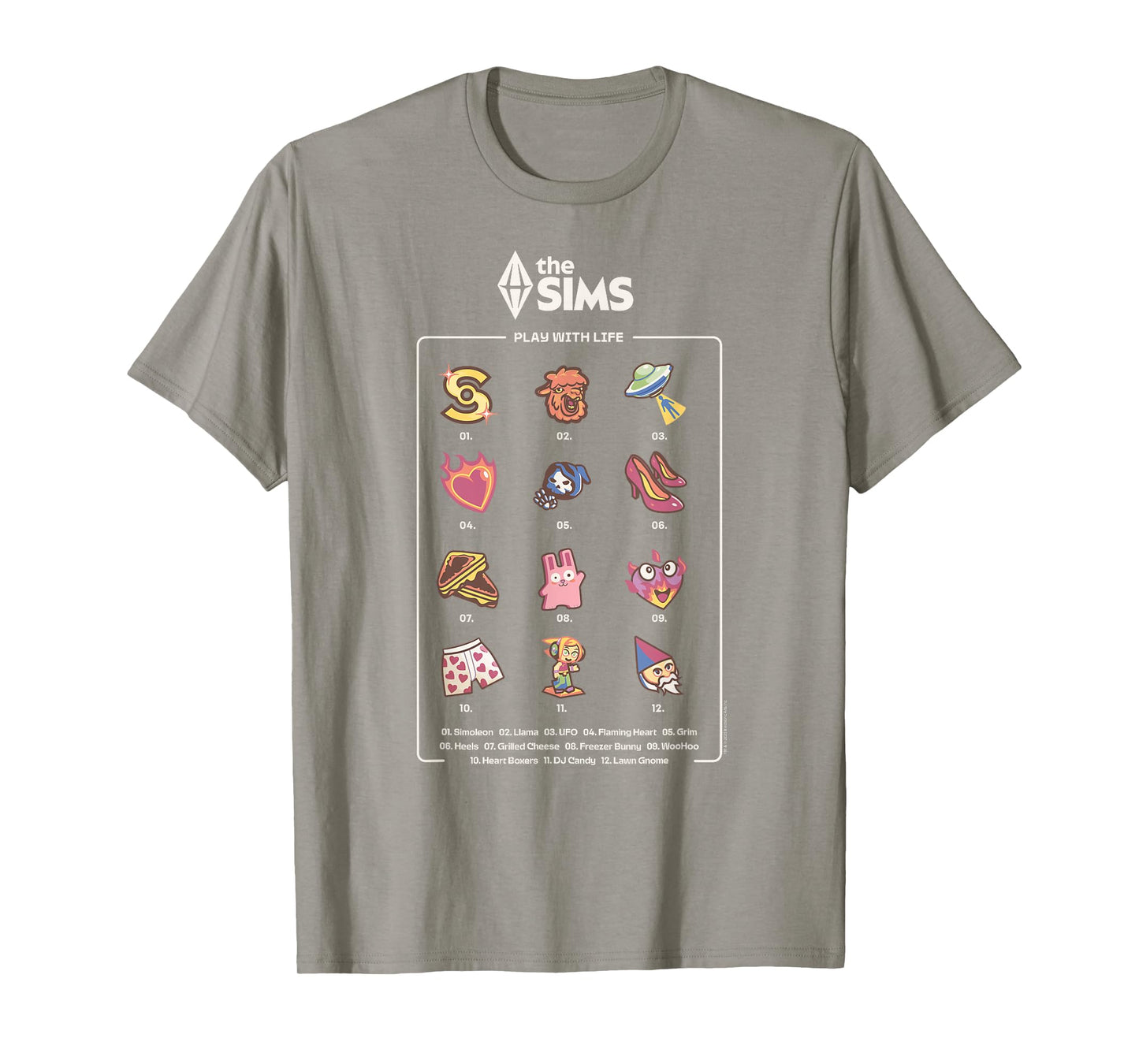 The Sims Icons List Funny Video Game T-Shirt