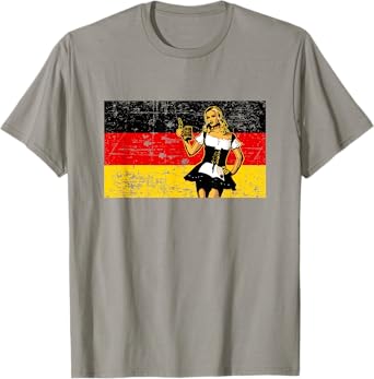 Vintage German Flag beer girl Octoberfest t-shirt T-Shirt
