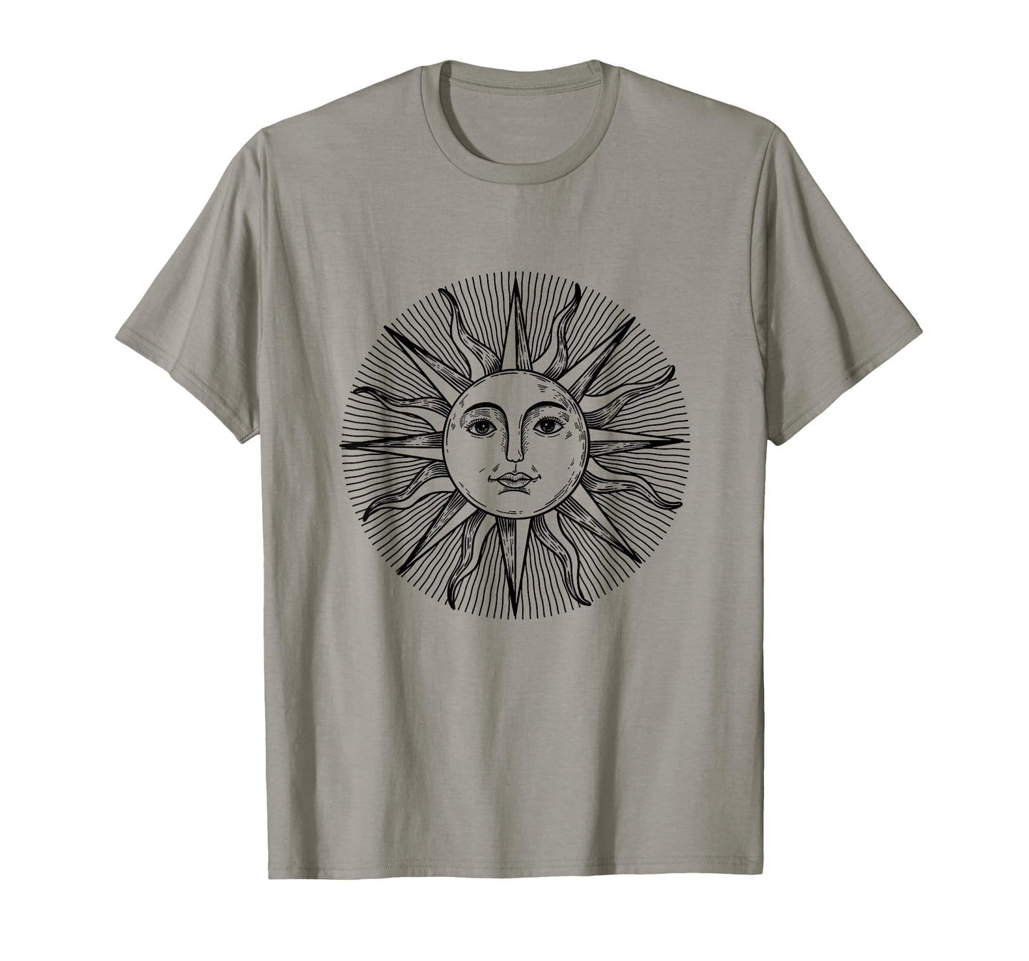 Vintage 70s Sun Face Drawing Art Sun With Face Symbol T-Shirt