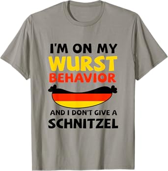 Oktoberfest Men German Adults Quote On My Wurst Behaviour T-Shirt
