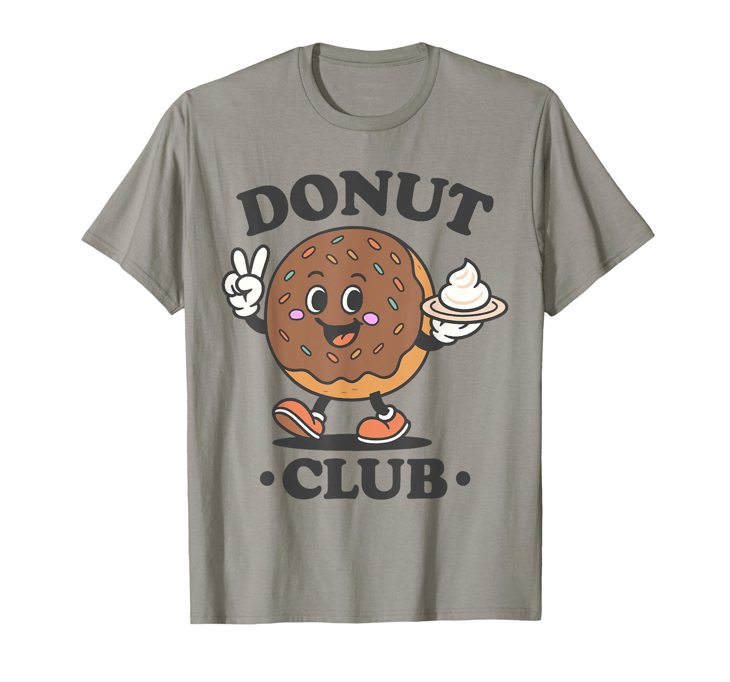 Donut Club Retro Cartoon Donut Lover Design T-Shirt