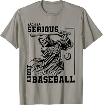 Funny Baseball Grim Reaper Skeleton Scary Death Baseball T-Shirt