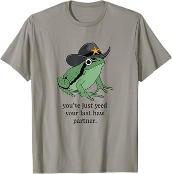 Country Rodeo Cowgirl Western Sheriff Toad Funny Cowboy Frog T-Shirt