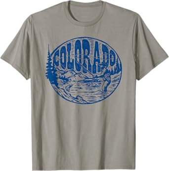 Colorado Vintage Fly Fishing Retro Trout Stream Outdoor T-Shirt