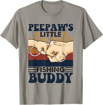 Peepaw's Little Fishing Buddy Funny Fishing Partner T-Shirt