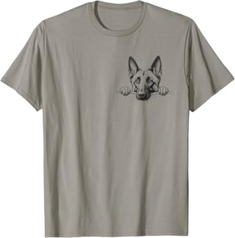 Cute Belgian Malinois Peeking Design For Dog Owner T-Shirt