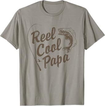 Reel Cool Papa Fishing Dad Gifts Father's Day Fisherman Mens T-Shirt