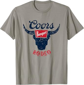 Coors Banquet Rodeo Distressed Bull Horns Badge T-Shirt
