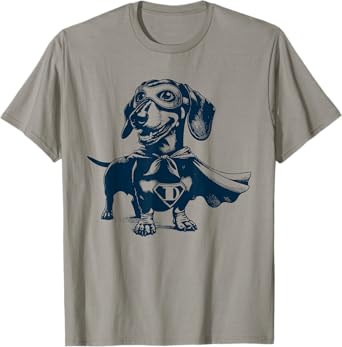 Super Weenie Hero – Dachshund with Mask and Cape T-Shirt