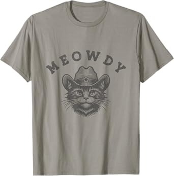 Meowdy Country Music Vintage Funny Western Cowboy Cat T-Shirt