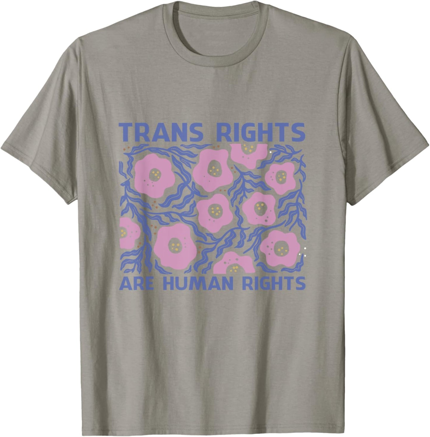 Trans Rights Are Human Rights Floral LGBTQ Pride Transgender T-Shirt