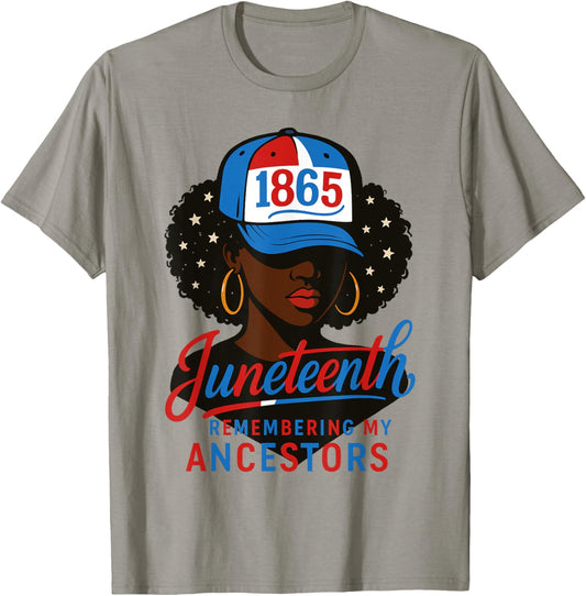 Juneteenth Red White Blue Remembering My Ancestors Women T-Shirt