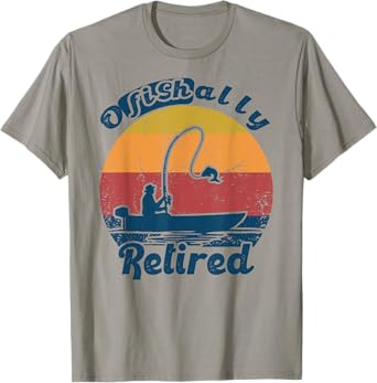 Ofishally Retired 2022 Vintage Funny Retirement Fishing T-Shirt