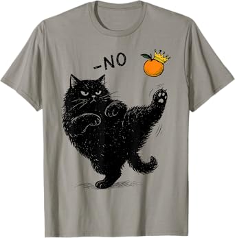 No Kings in America Black Cat Funny Political Meme T-Shirt for Men Women Kids