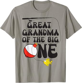 Great Grandma Of The Big One Fishing Birthday Boy Family T-Shirt