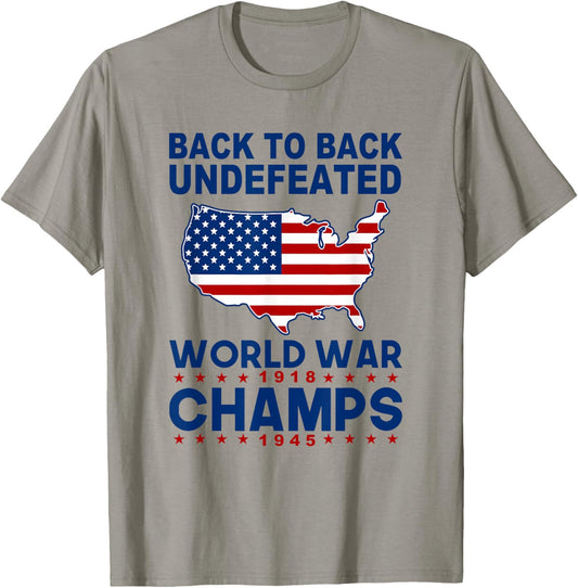 Vintage Back-to-back Undefeated World War Champs 4th Of July T-shirt