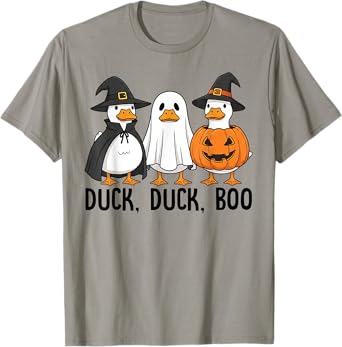 Duck Duck Boo Funny Duck Retro Men Women Halloween T-Shirt