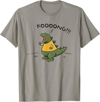 Funny Roaring Dino Shirt – Cartoon Dinosaur Yelling Parody T-Shirt