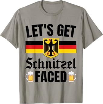 Oktoberfest Drinking Team Let's Get Schnitzel Faced T-Shirt