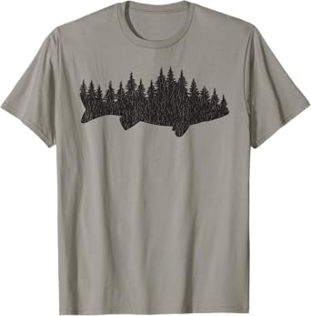 Walleye Fishing Sauger Fisherman Pine Forest T-Shirt