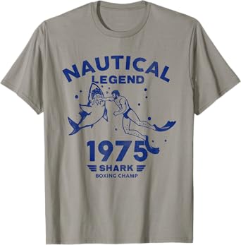 Nautical Legend: Funny Scuba Diver & Shark Punch Summer Tee T-Shirt