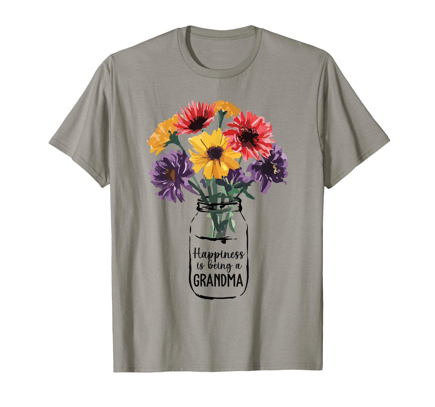 Happiness is Being Grandma Beautiful Flower Grandma Life T-Shirt