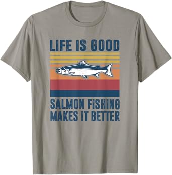 Salmon Fishing Gifts Men Women Kids Fisherman Salmon T-Shirt