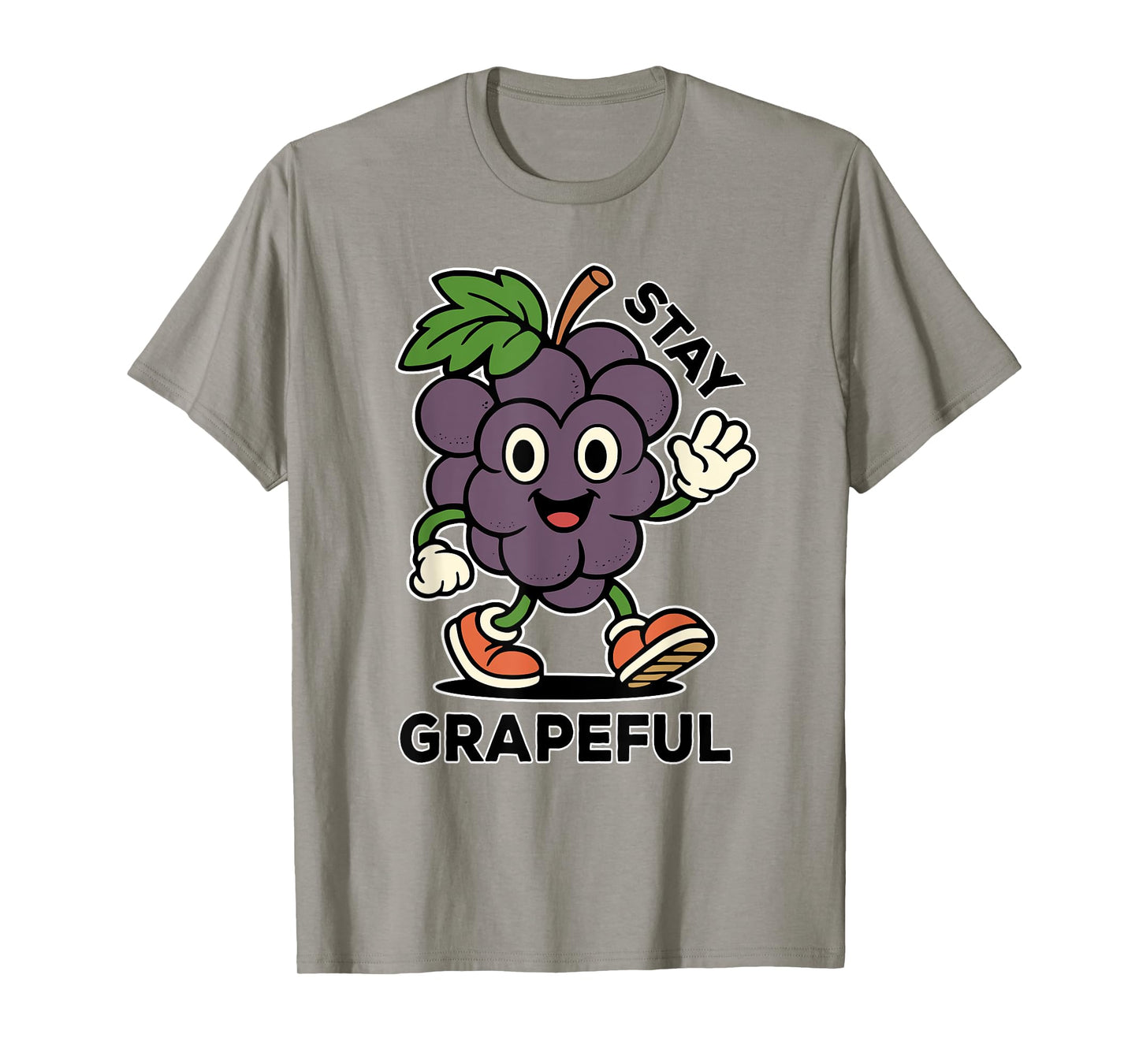 Stay Grapeful - Retro Style - Funny Fruit Pun, Inspirational T-Shirt