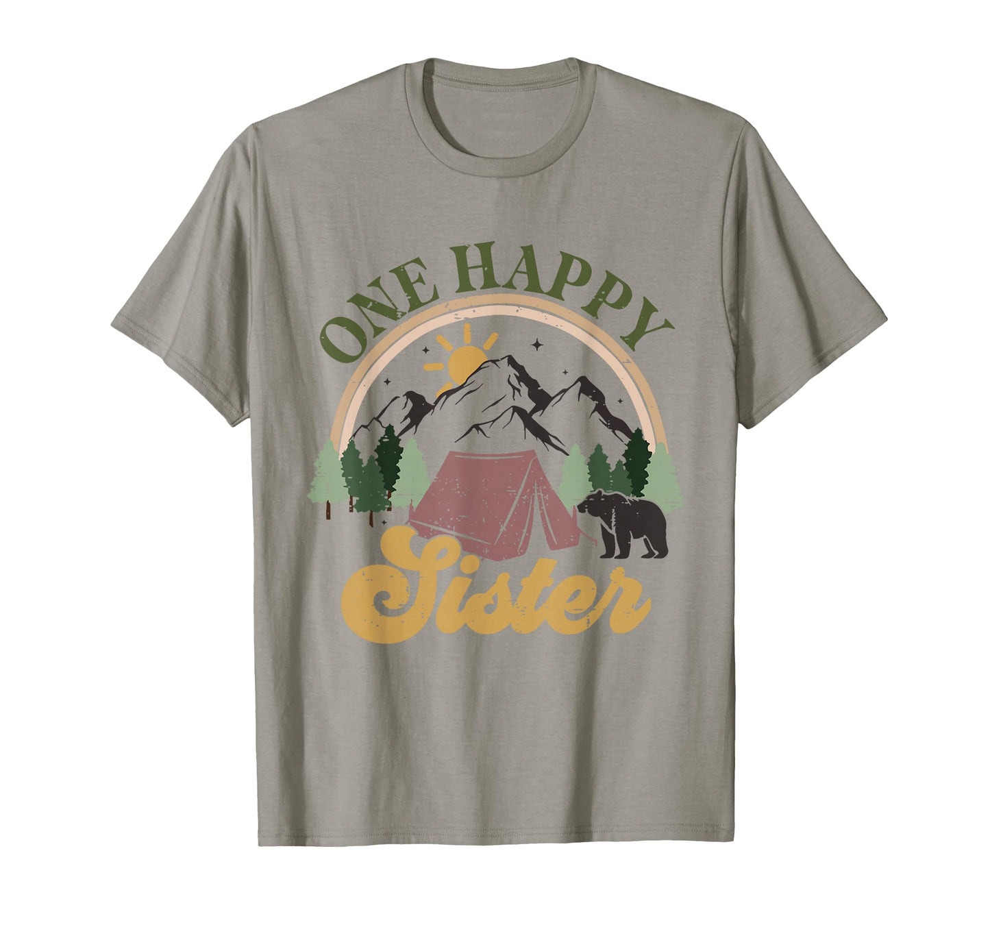 Cute One Happy Camper Birthday Decorations One Happy Sister T-Shirt