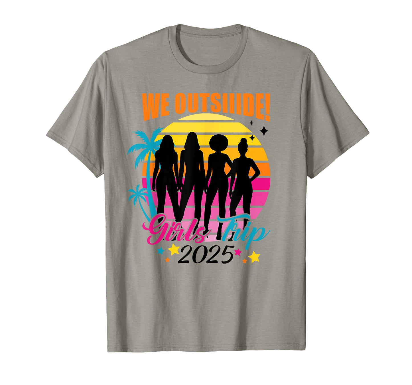 Vintage We Outside Girls Trip 2025 Black Girl Magic Together T-Shirt