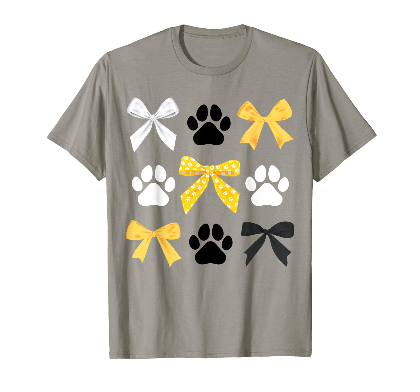 Coquette Bows and Paw Print Trendy School Spirit Teacher T-Shirt