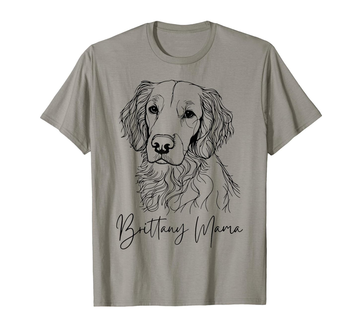 Brittany Mama Brittany Spaniel Mom Cute Dog Line Art T-Shirt