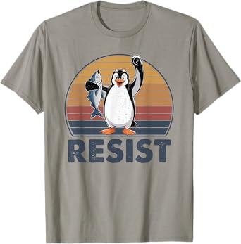 Resist Penguin Activism Penguins Protest Against Tarriffs T-Shirt