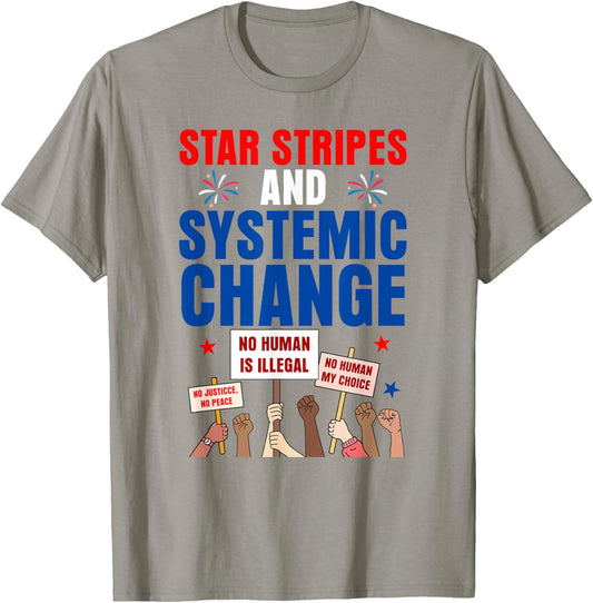 Stars Stripes And Equal Rights 4th Of July Women's Rights T-shirt