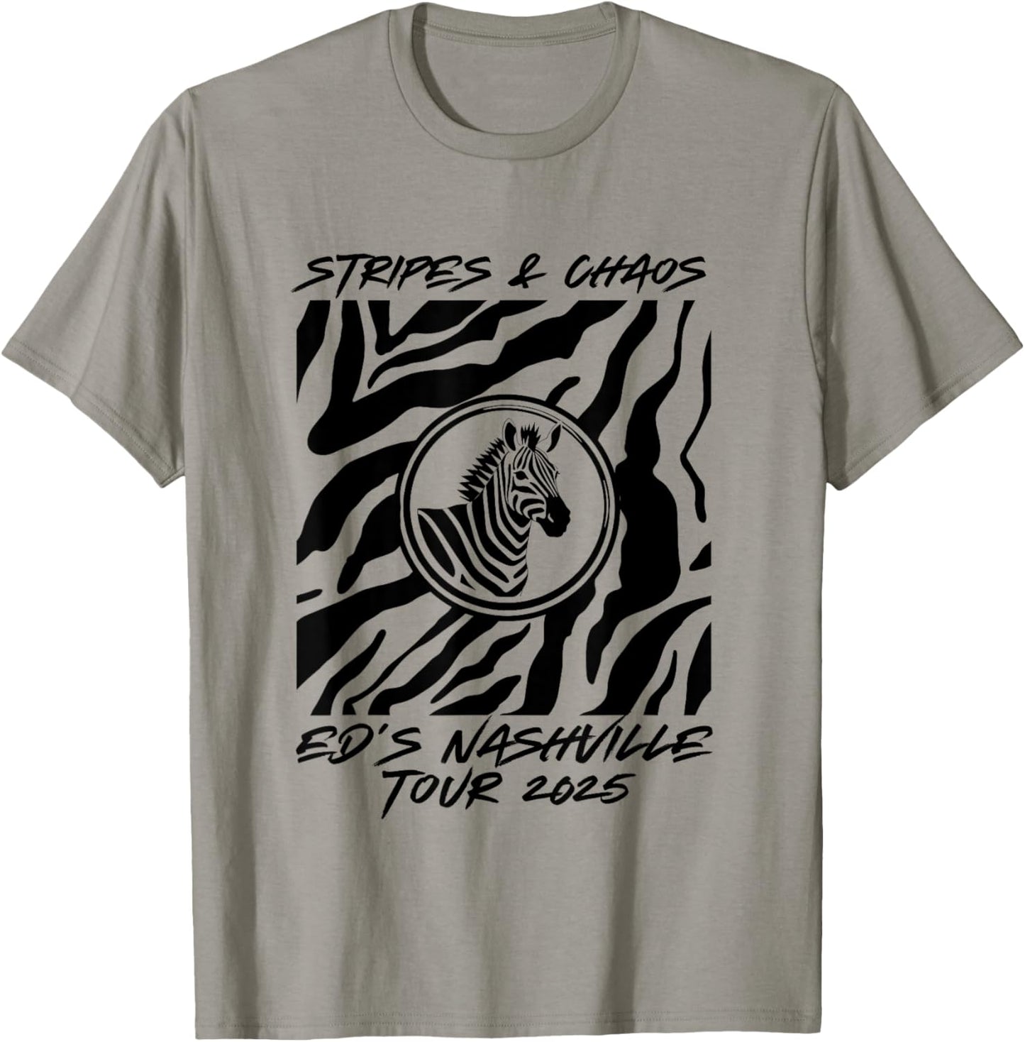 Stripes and Chaos – Ed's Nashville Tour 2025 Zebra Design T-Shirt