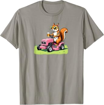 Squirrel on a Lawn Mower with Beer T-Shirt