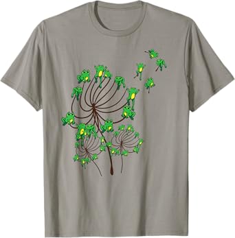 Frog Shirts For Women Girls Frog Shirts Kids Frog Dandelion T-Shirt