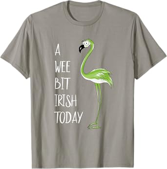 A Wee Bit Irish Today Green Flamingo St Pattys Day T-Shirt